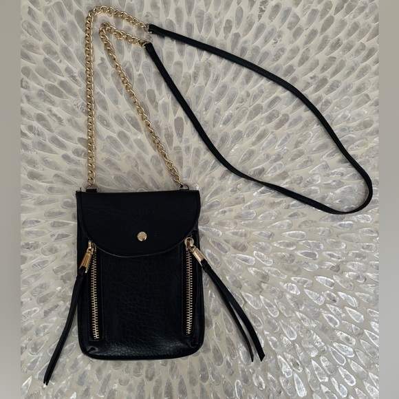 Juicy Couture Cellie Mini Crossbody Bag Black Gold Y2K $76 - Picture 1 of 10